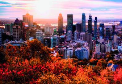 Montreal - Sonnenaufgang mit bunten Blätter
