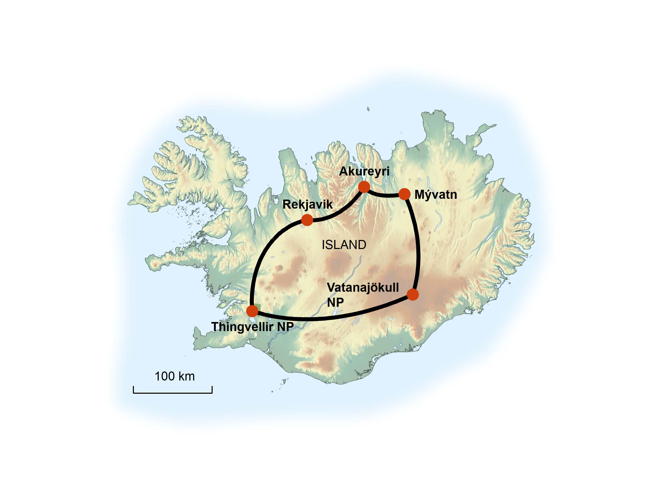 Island Karte KIWI Sondergruppen 2023
