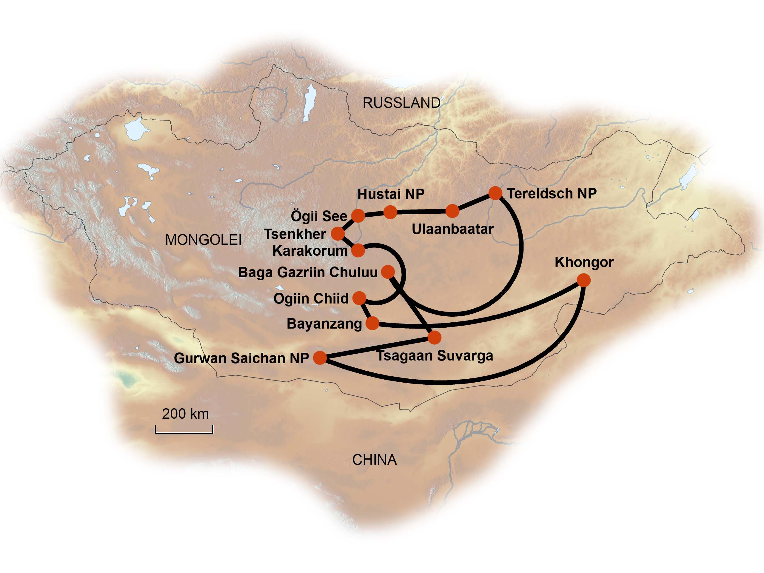 Mongolei Karte KIWI Sondergruppen 2023