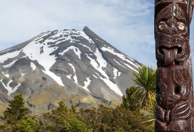 Mount Cook und Maori Kunst