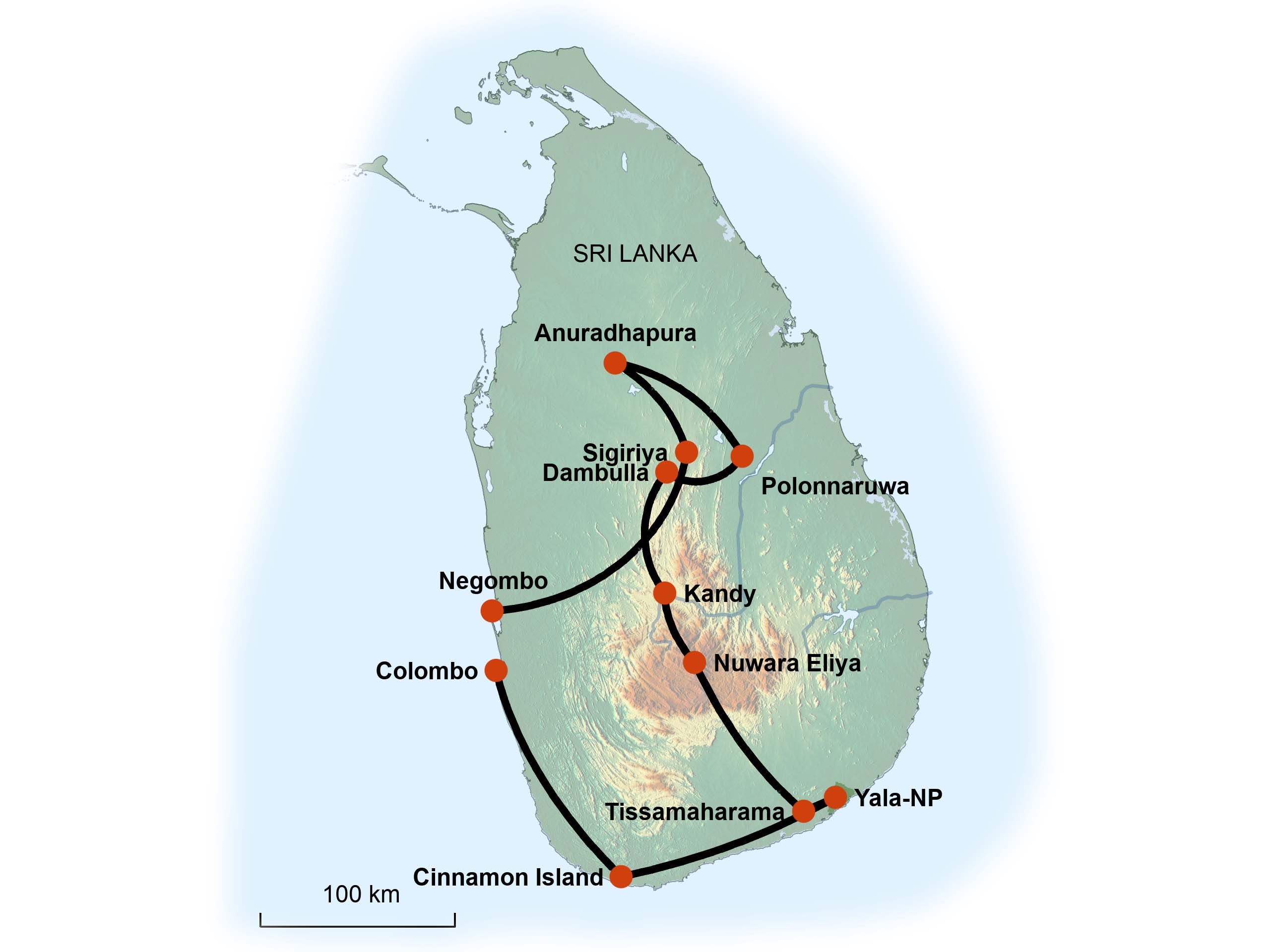 Sri Lanka Karte KIWI Sondergruppe 2023