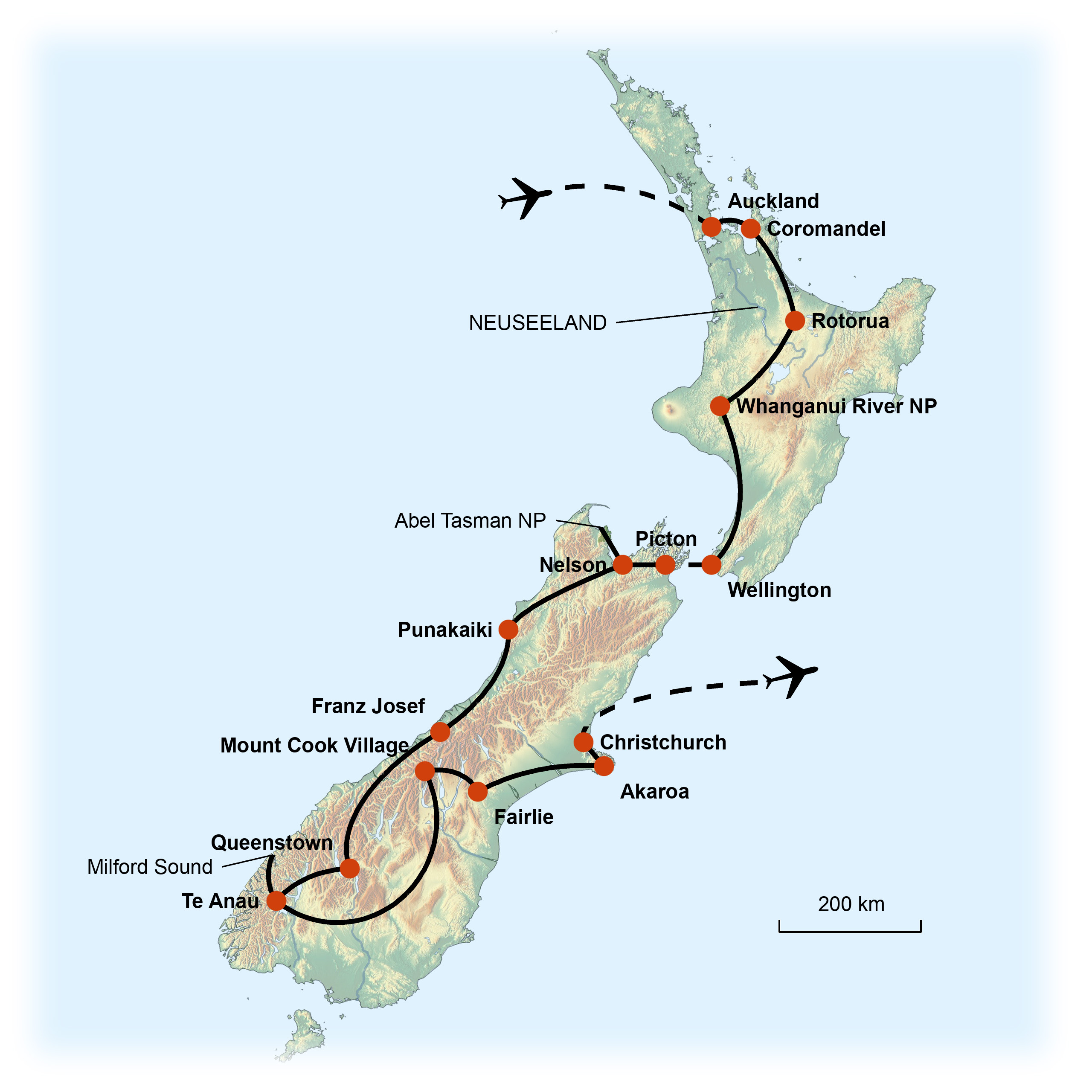 Neuseeland "Traumhafte Vielfalt" Termine 2025/2025 Kiwitours