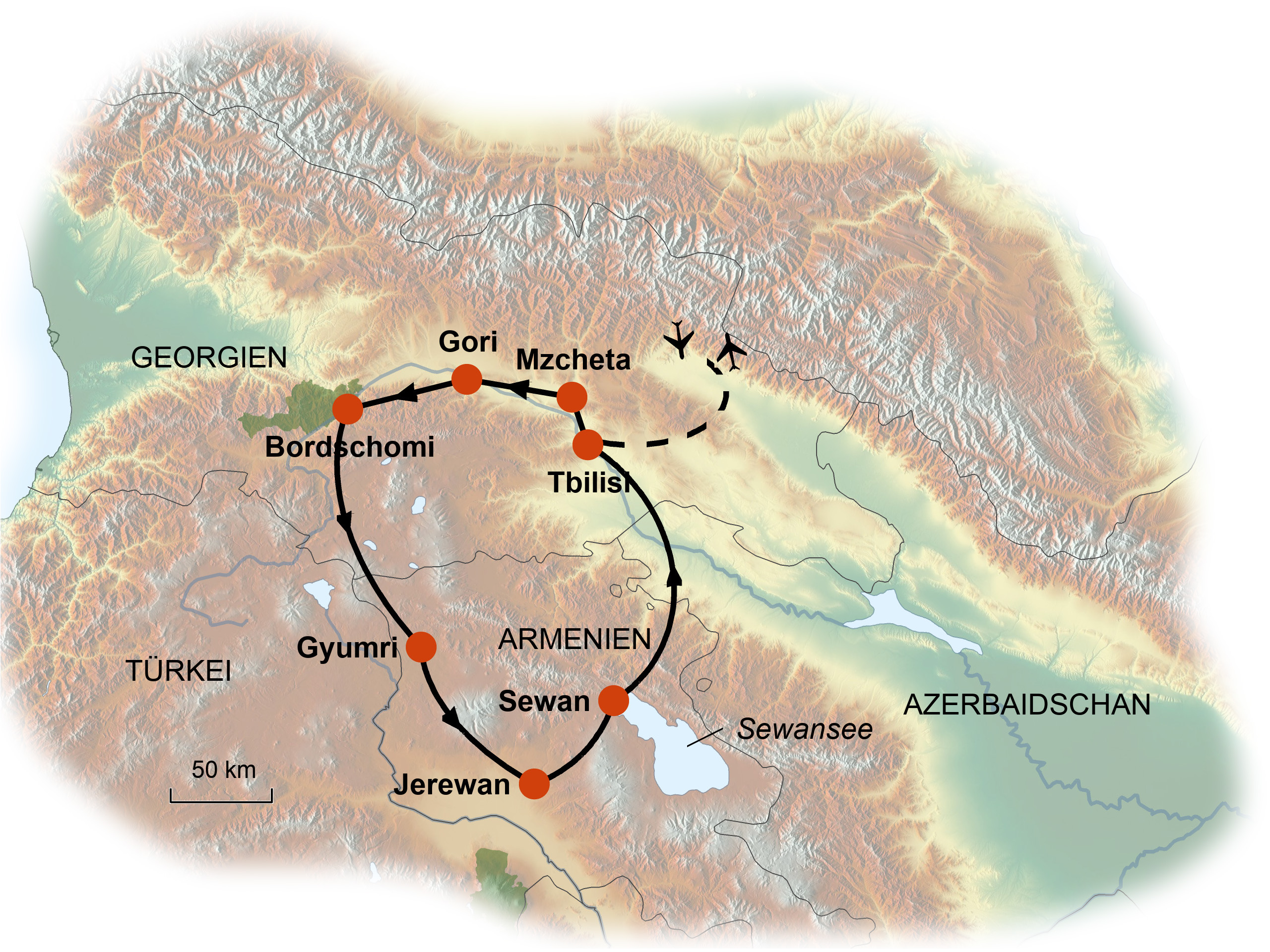 kaukasus-georgien-armenien-karte- sondergruppen